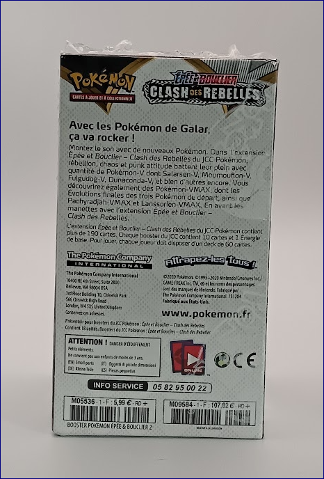 Demi Display de 18 Boosters Pokémon Clash des Rebelles EB 02